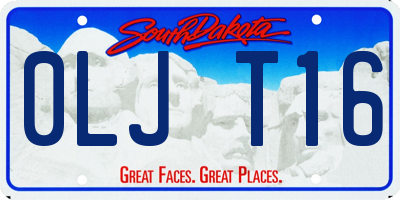 SD license plate 0LJT16