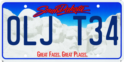 SD license plate 0LJT34