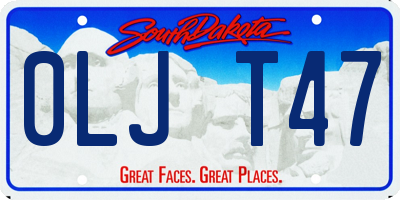 SD license plate 0LJT47