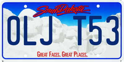 SD license plate 0LJT53
