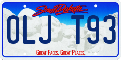SD license plate 0LJT93