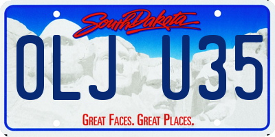 SD license plate 0LJU35