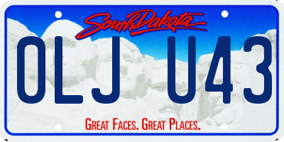 SD license plate 0LJU43