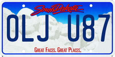 SD license plate 0LJU87