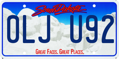 SD license plate 0LJU92