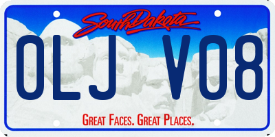 SD license plate 0LJV08