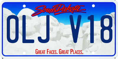 SD license plate 0LJV18