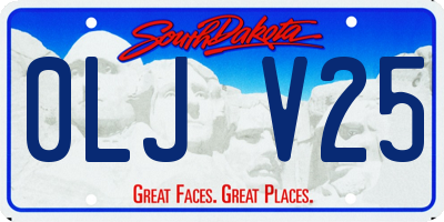 SD license plate 0LJV25