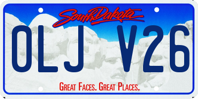 SD license plate 0LJV26