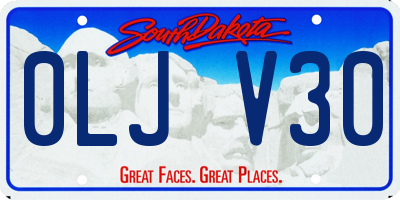 SD license plate 0LJV30