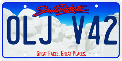 SD license plate 0LJV42