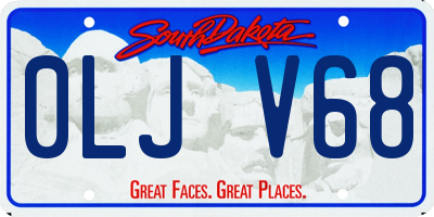 SD license plate 0LJV68