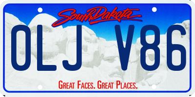 SD license plate 0LJV86