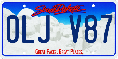 SD license plate 0LJV87