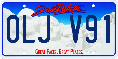 SD license plate 0LJV91
