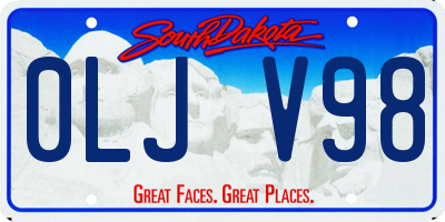 SD license plate 0LJV98