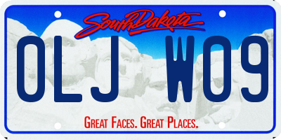 SD license plate 0LJW09