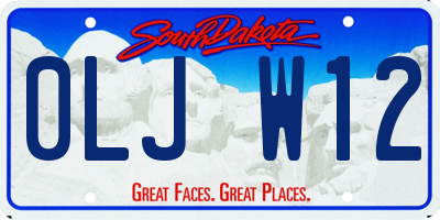 SD license plate 0LJW12