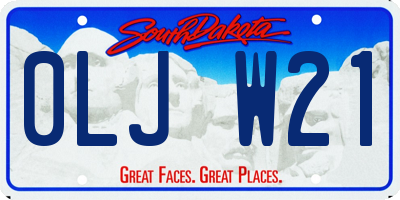 SD license plate 0LJW21
