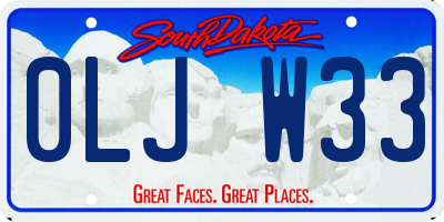 SD license plate 0LJW33