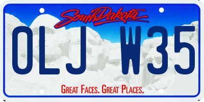 SD license plate 0LJW35