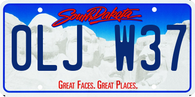 SD license plate 0LJW37