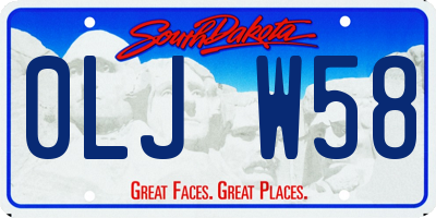 SD license plate 0LJW58