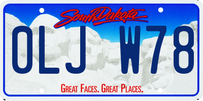SD license plate 0LJW78