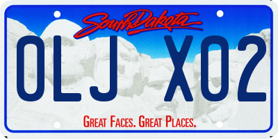 SD license plate 0LJX02