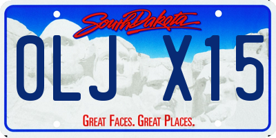 SD license plate 0LJX15