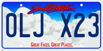 SD license plate 0LJX23