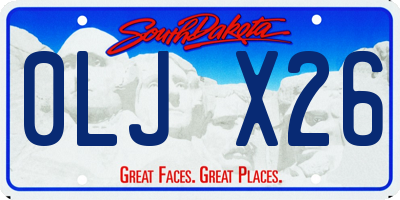 SD license plate 0LJX26