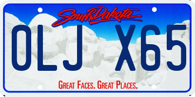 SD license plate 0LJX65