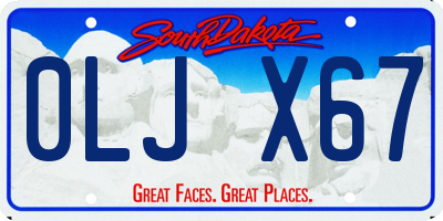 SD license plate 0LJX67