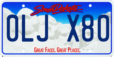 SD license plate 0LJX80