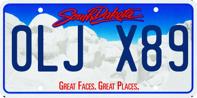 SD license plate 0LJX89