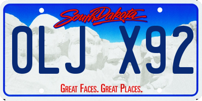 SD license plate 0LJX92