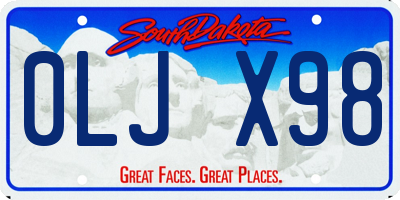 SD license plate 0LJX98