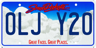 SD license plate 0LJY20