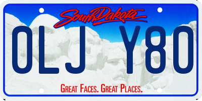 SD license plate 0LJY80