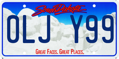 SD license plate 0LJY99