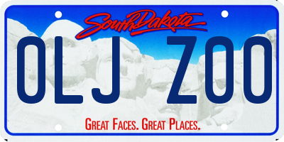 SD license plate 0LJZ00