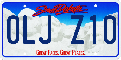 SD license plate 0LJZ10