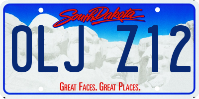 SD license plate 0LJZ12