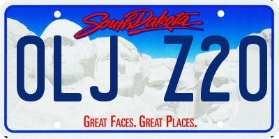 SD license plate 0LJZ20