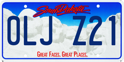 SD license plate 0LJZ21