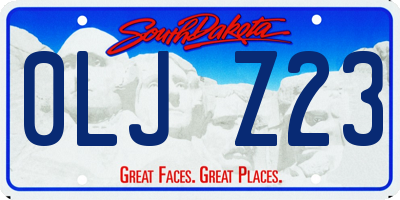 SD license plate 0LJZ23