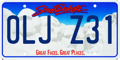 SD license plate 0LJZ31