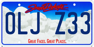 SD license plate 0LJZ33