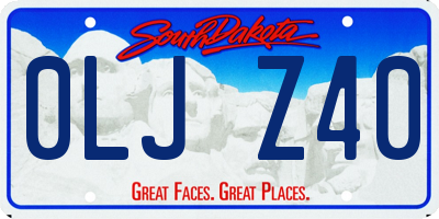 SD license plate 0LJZ40